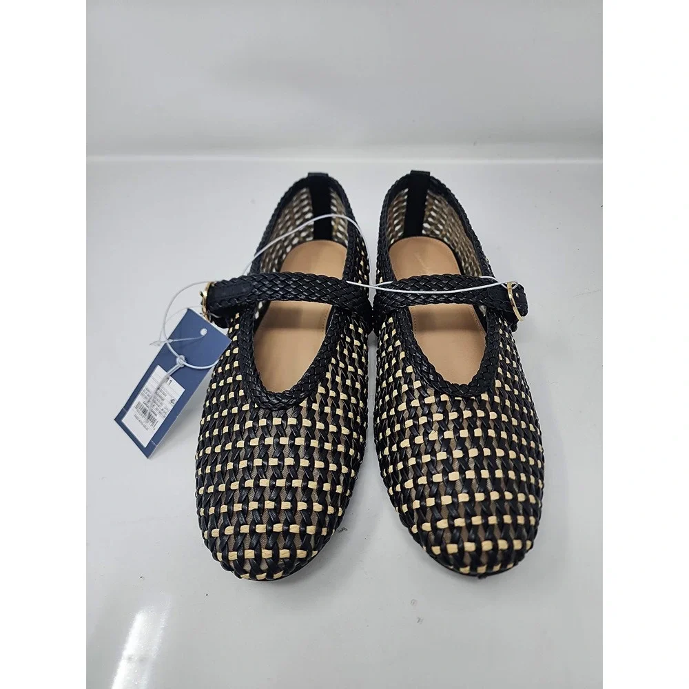 Universal Thread Womens Woven Mary Jane Flats Black Textile Casual Size 11